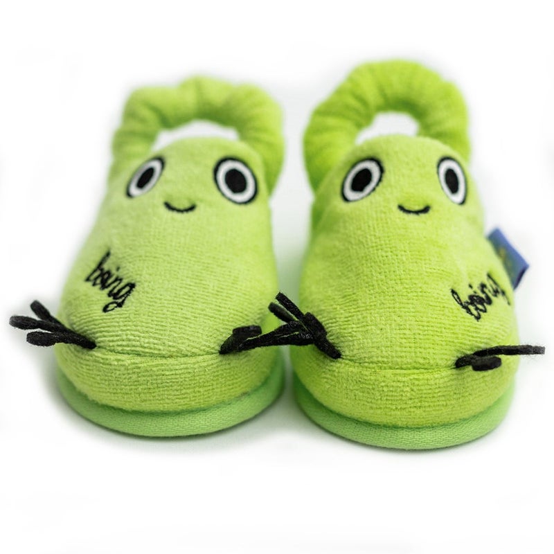 Milk & Moo Toddler Slippers, 18cm 100% Cotton, Kids Indoor Slippers, Non-Slip Soft Sole, Slip-On Lightweight, Breathable, Ideal for Home, Bath, Indoor Use, Cacha Frog Design, For Boys and Girls, 2-4 Years Old - Image 5